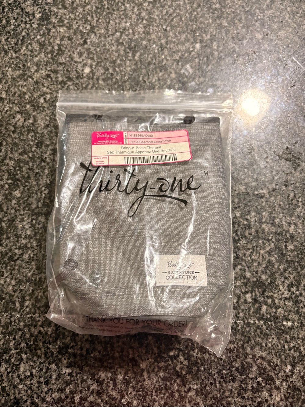 thirty-one Charcoal Gray Insulated Bottle Pouch